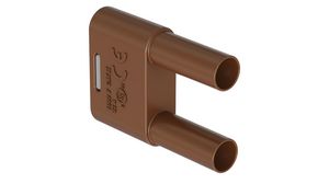 Short Circuit Plug, Shrouded, 4mm, Zinc Copper, Nickel-Plated, 32A, Brown